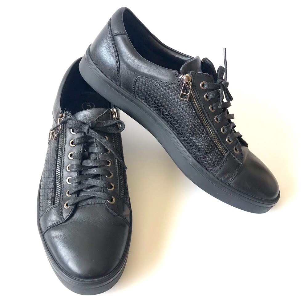 Bertoni Sneakers Leather Black  size 12